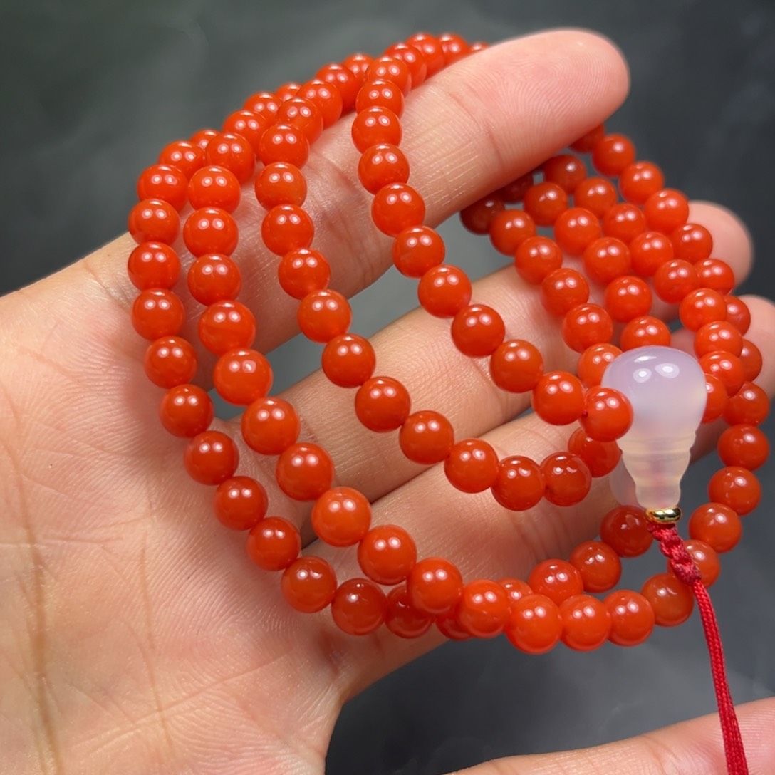 南红玛瑙圆珠多圈未镶嵌