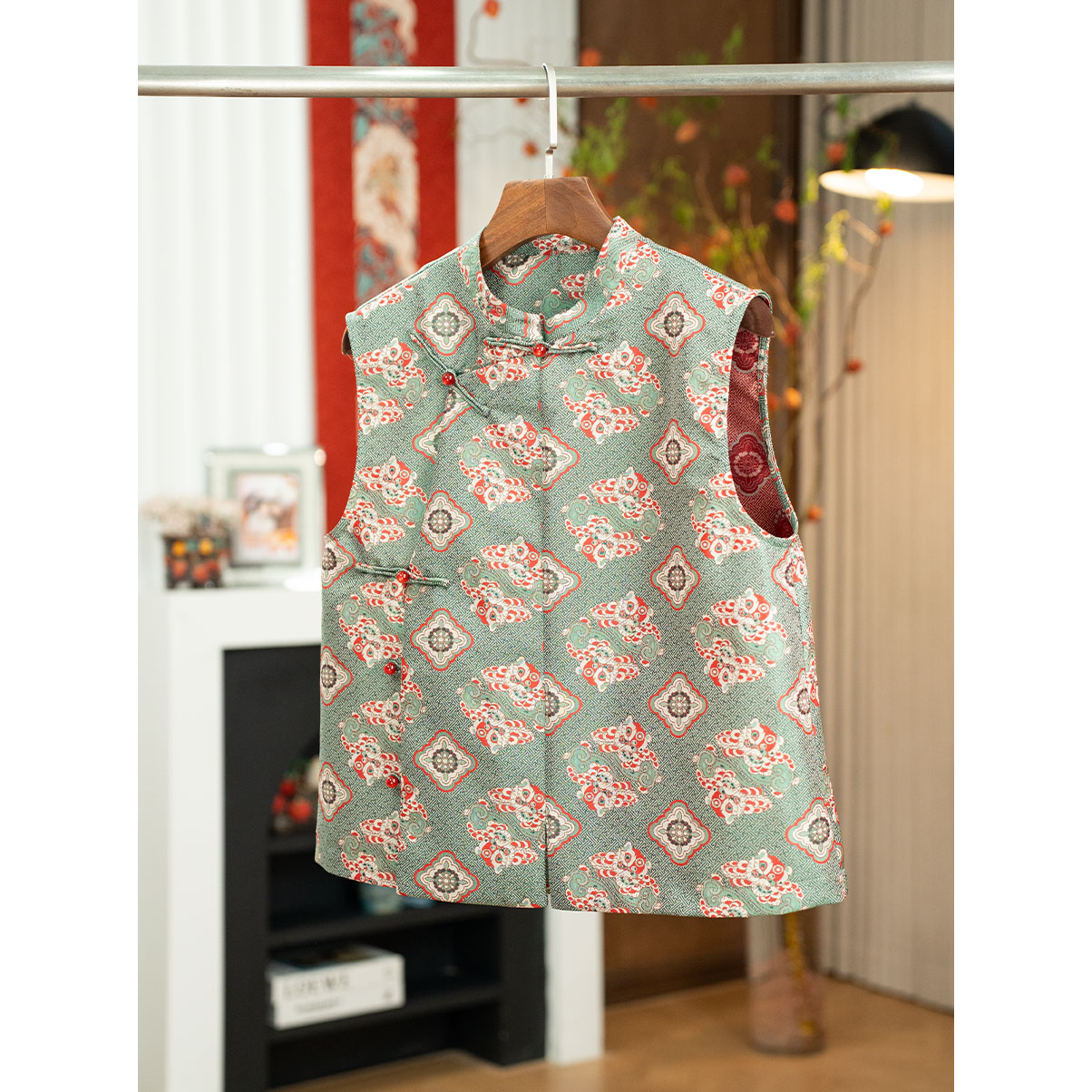 [青芜]2025新中式国风秋季开衫马甲上衣25055