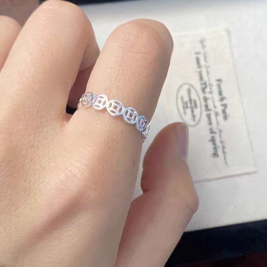  爆款-五帝钱币情侣开口戒指