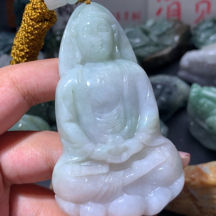 翡翠未镶嵌颈饰保真天然a货翡翠