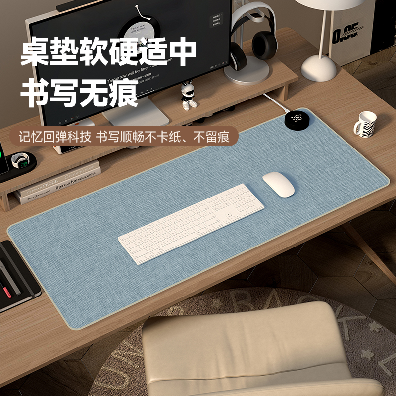 『棉麻』暖桌垫电竞版键盘鼠标加热桌垫防水无异味办公室桌面垫