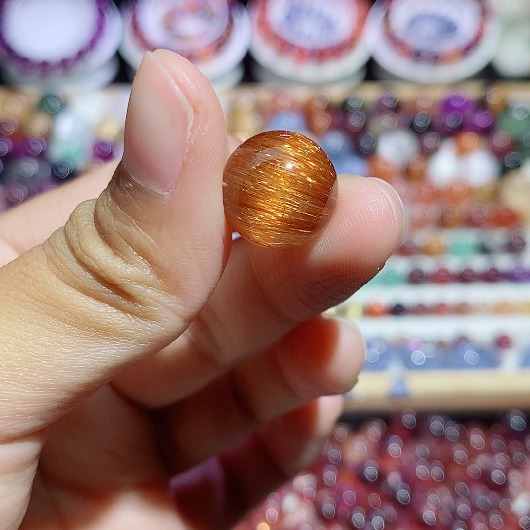 珠宝半成品水晶未镶嵌红铜发单珠