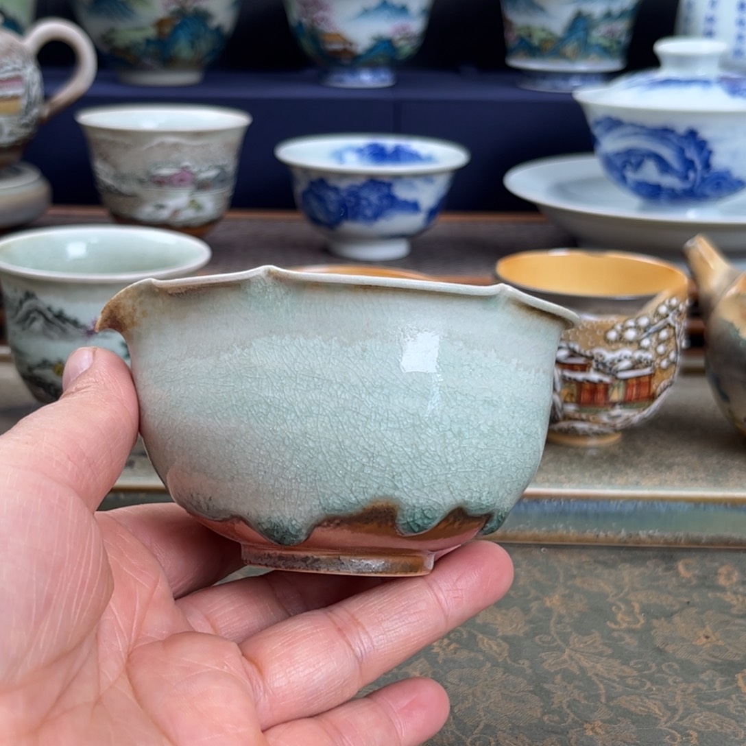 吊***鹅杯子陶我们观山观水观自在微瑕