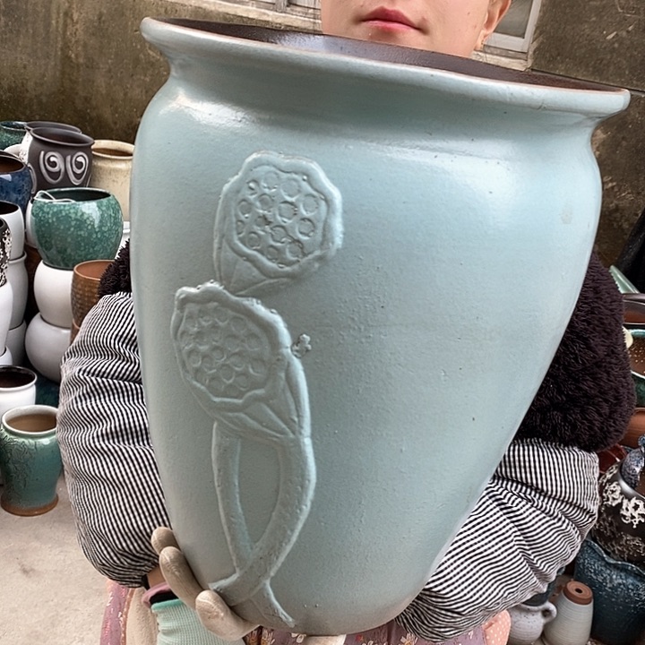 紫砂花盆瑕疵口29高37