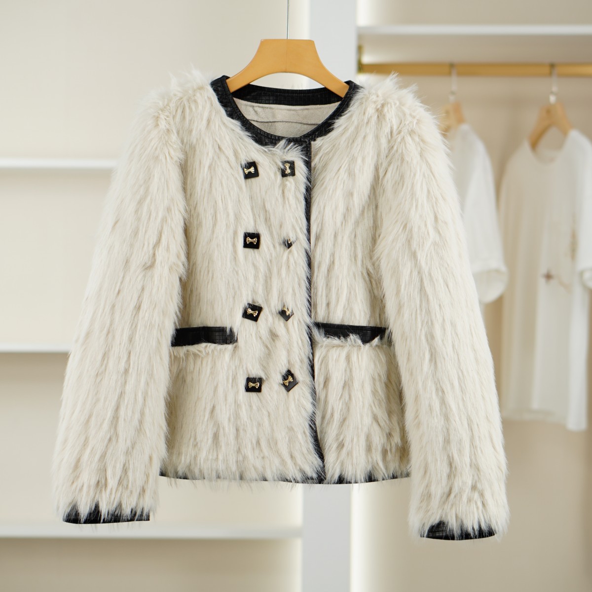 麦迪尚品【Miss-O】50522225 秋冬厚款毛绒外套品牌撤柜