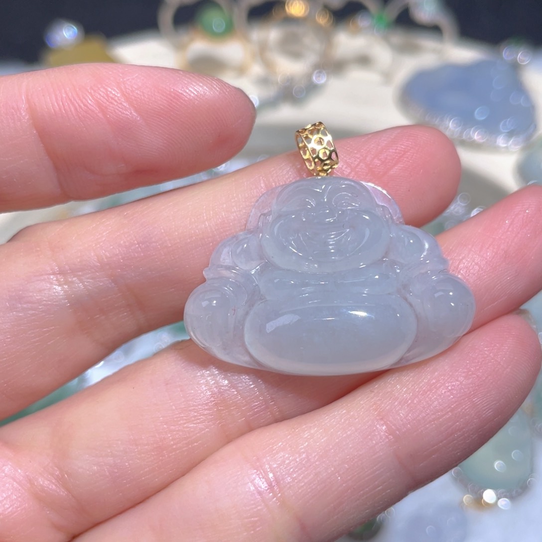 翡翠颈饰18K金镶嵌翡翠