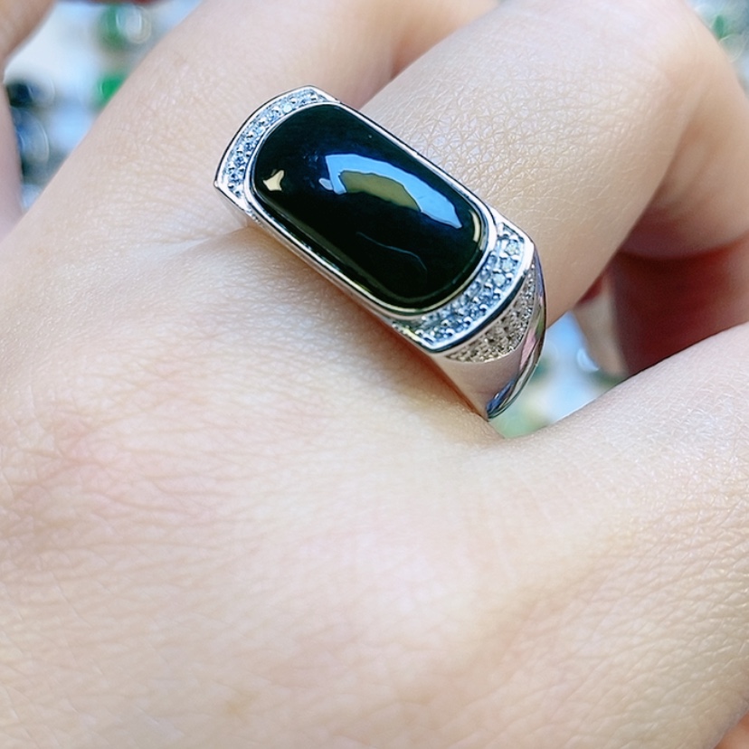 【闪购商品】和田玉戒指银S925镶嵌