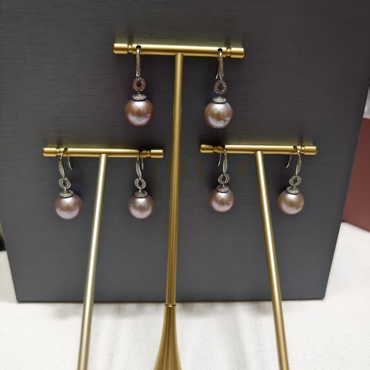 【钱元元专享】【金粉世家】S925银 珍珠耳钩13-14mm 多样性发一