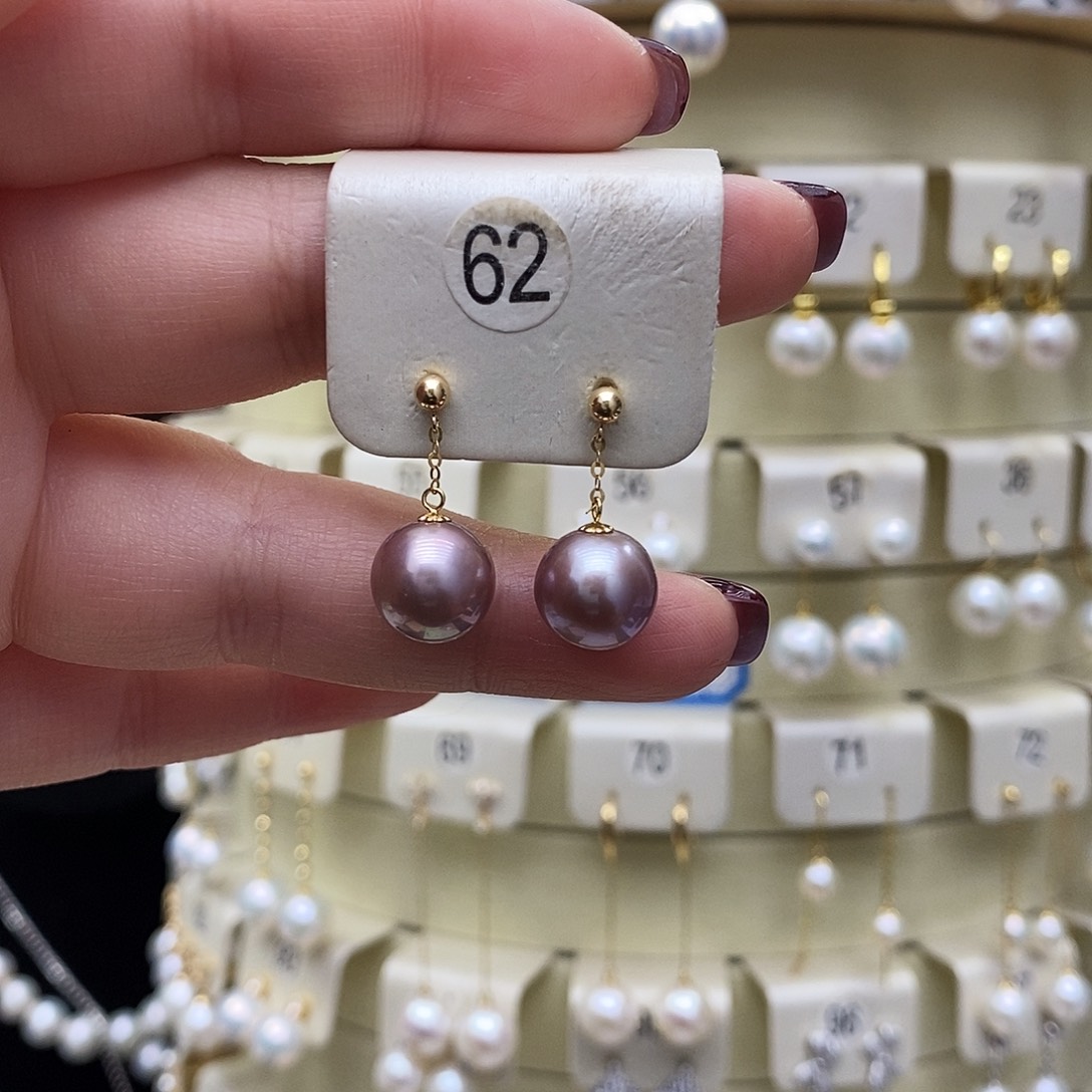 淡水珍珠耳饰18K金镶嵌