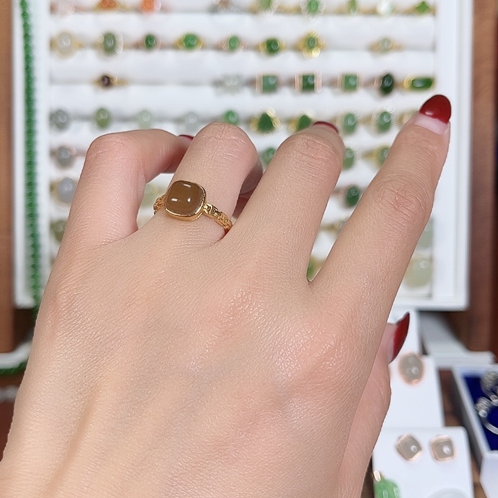 和田玉（糖玉）戒指银S925镶嵌-****?