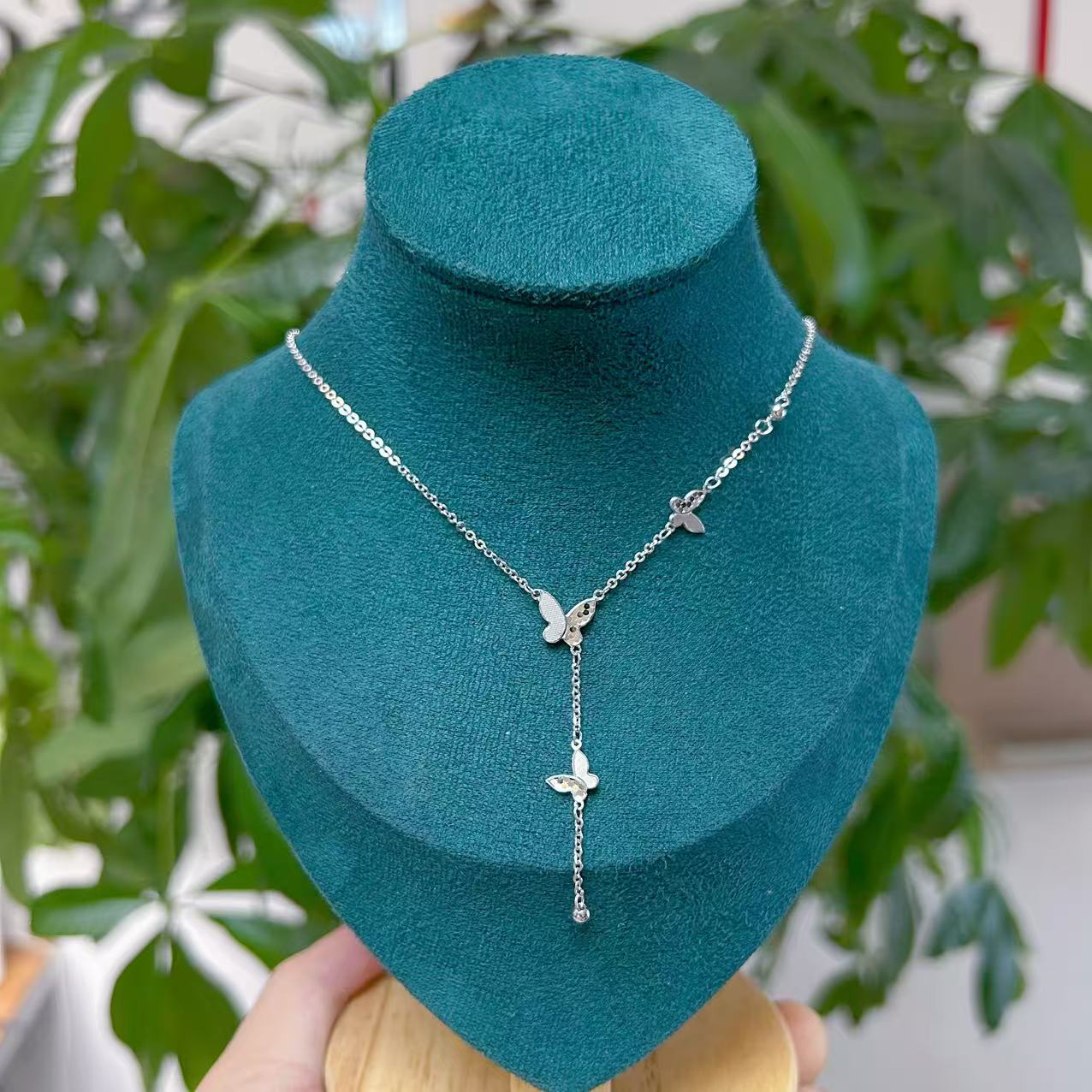 铂金pt950鱼鳞流苏蝴蝶套链精致百搭【不支持7天无理由退换货】