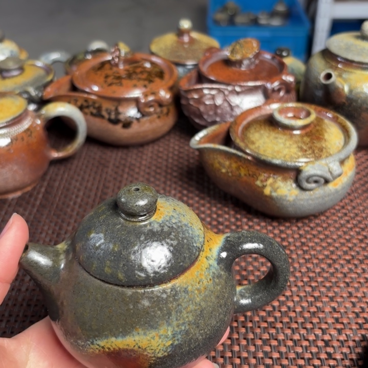紫砂茶杯养彩文旦