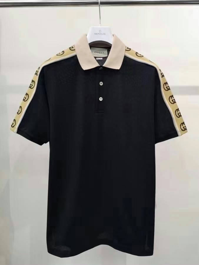 全新未使用 Gucci古驰 3M反光侧边logo黑色短袖Polo衫 男女同款