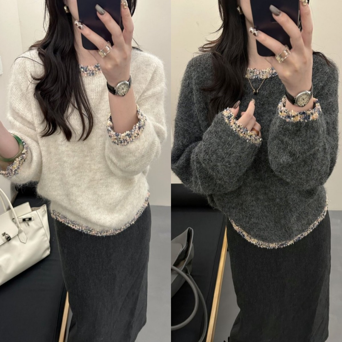 59长袖针织宽松常规常规袖毛针织衫厚款套头款开衫款