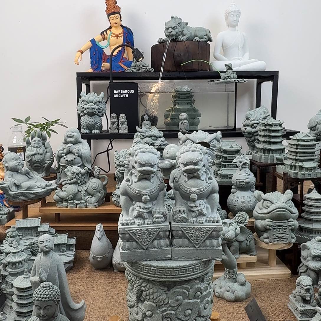 石材青砂石一对石狮子12