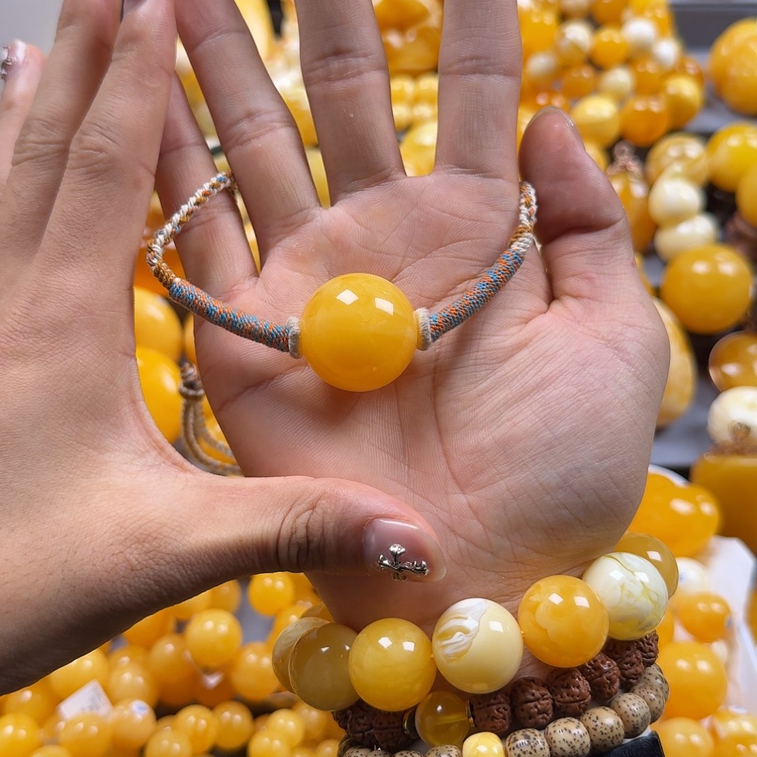 琥珀珠宝奇石未镶嵌锁骨26mm