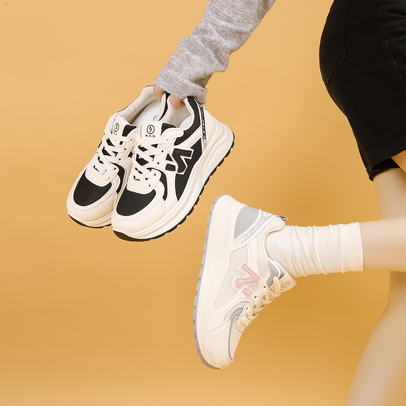 啄木鸟品牌女鞋2025秋季罗马风时尚休闲鞋网面休闲风百搭舒适3333