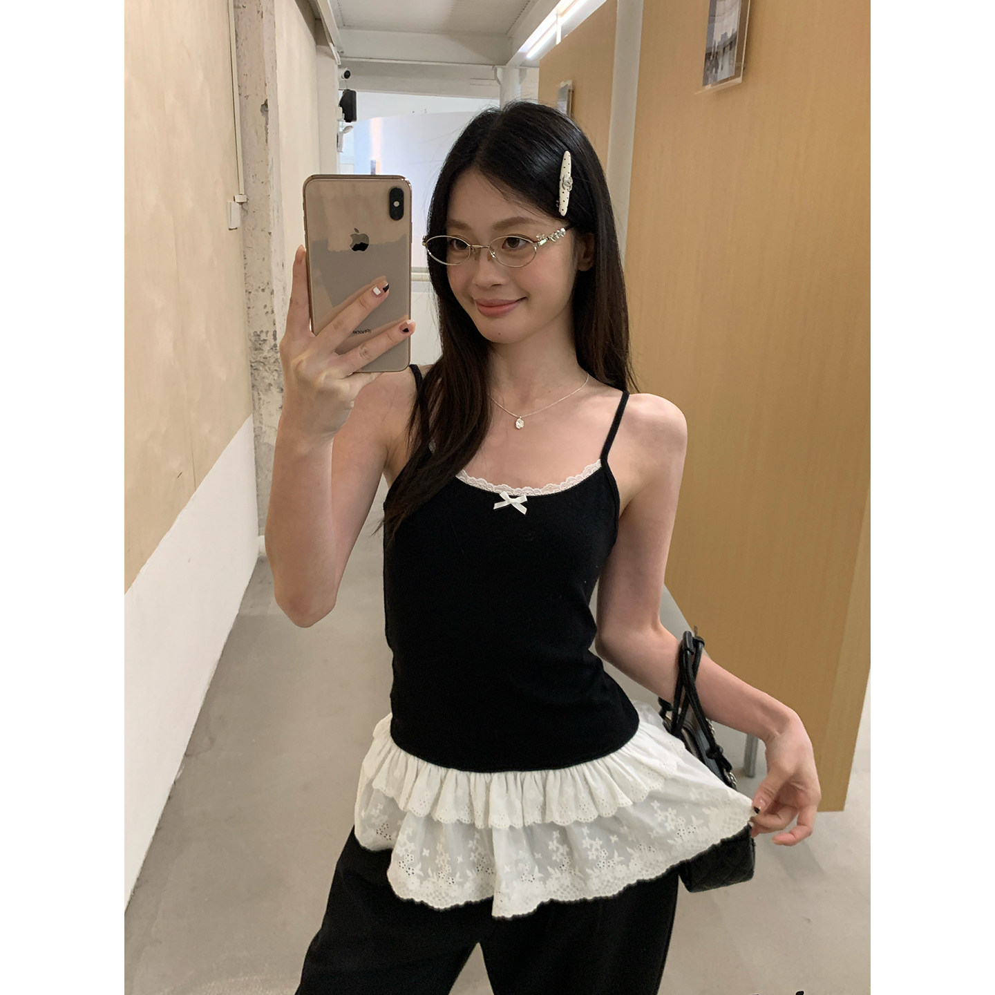 宋正恩1/4 10:00AM上新【蕾丝下摆拼接蝴蝶结吊带】ZE2099