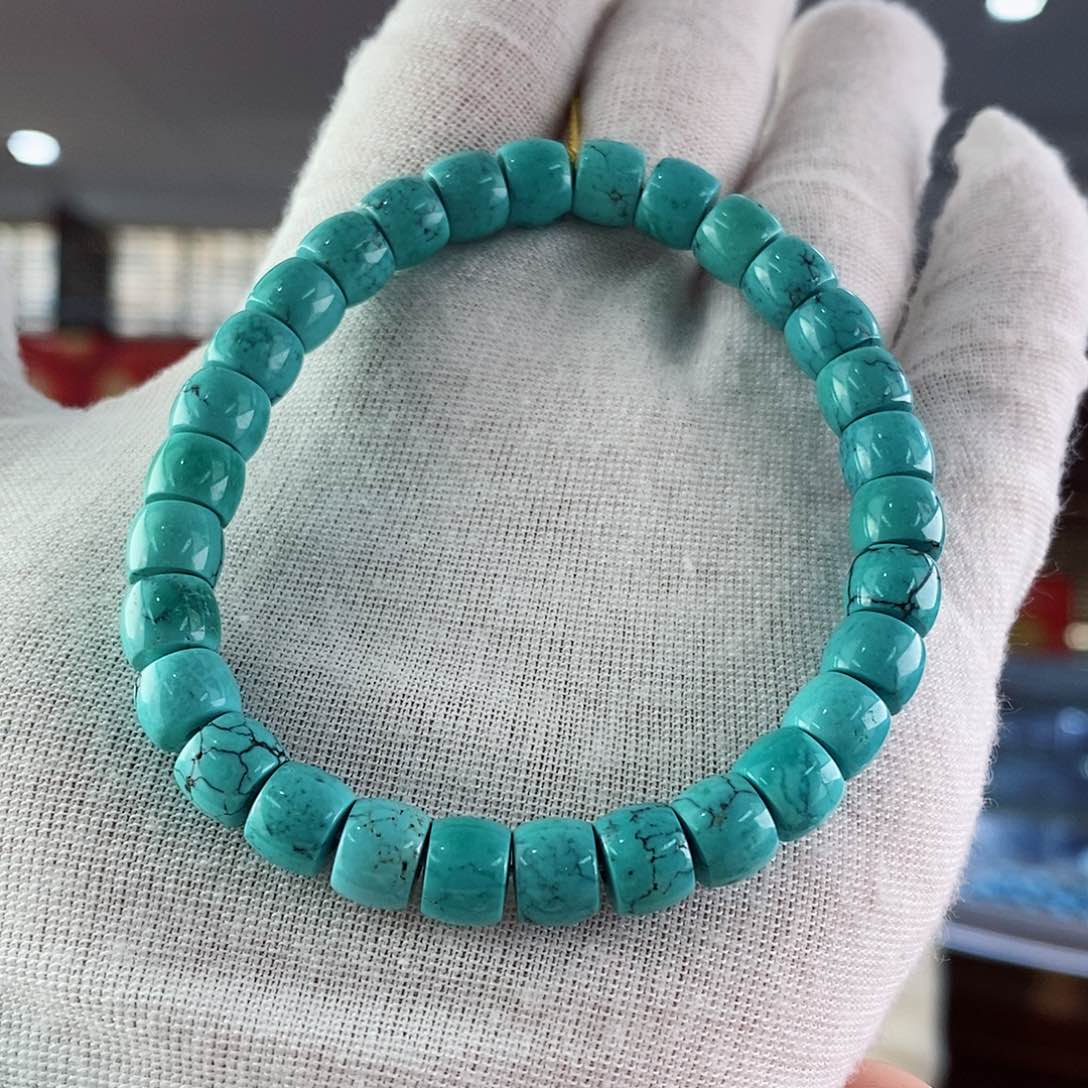 绿松石珠宝奇石未镶嵌7.8mm