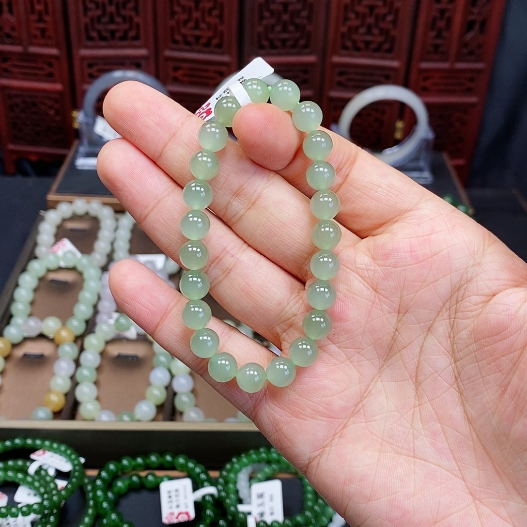 和田玉手串未镶嵌晴水8