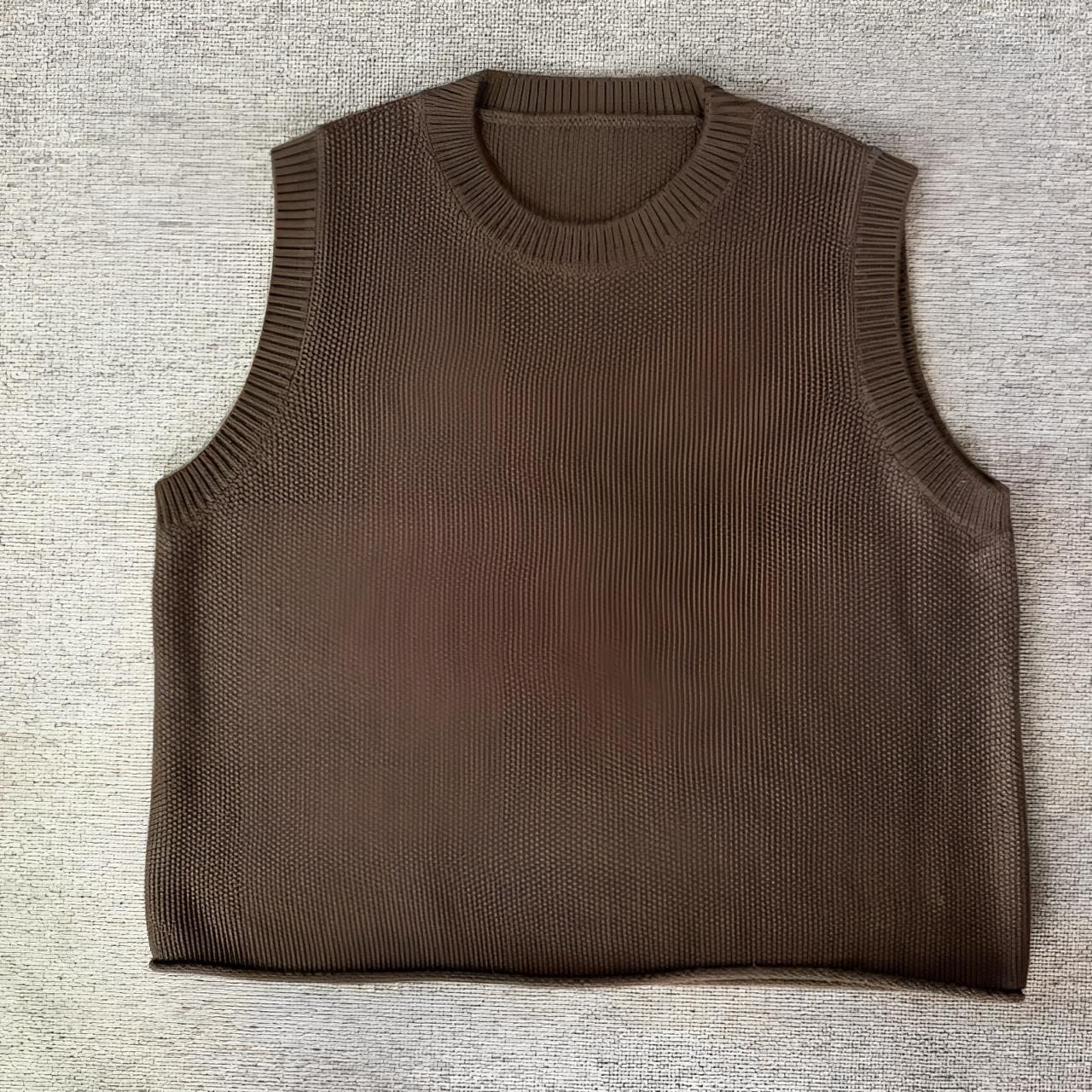 2025春季新款复古简约圆领纯色无袖马甲百搭针织时尚