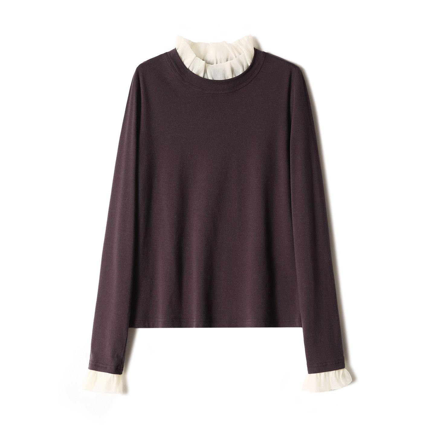 【九月木兮】拉绒磨毛半高领绵羊毛混纺肌底衣打底衫S82749TXCVL