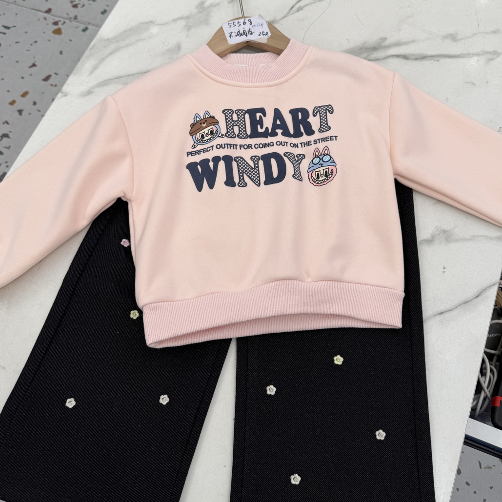 55568秋冬新款女童加绒卫衣