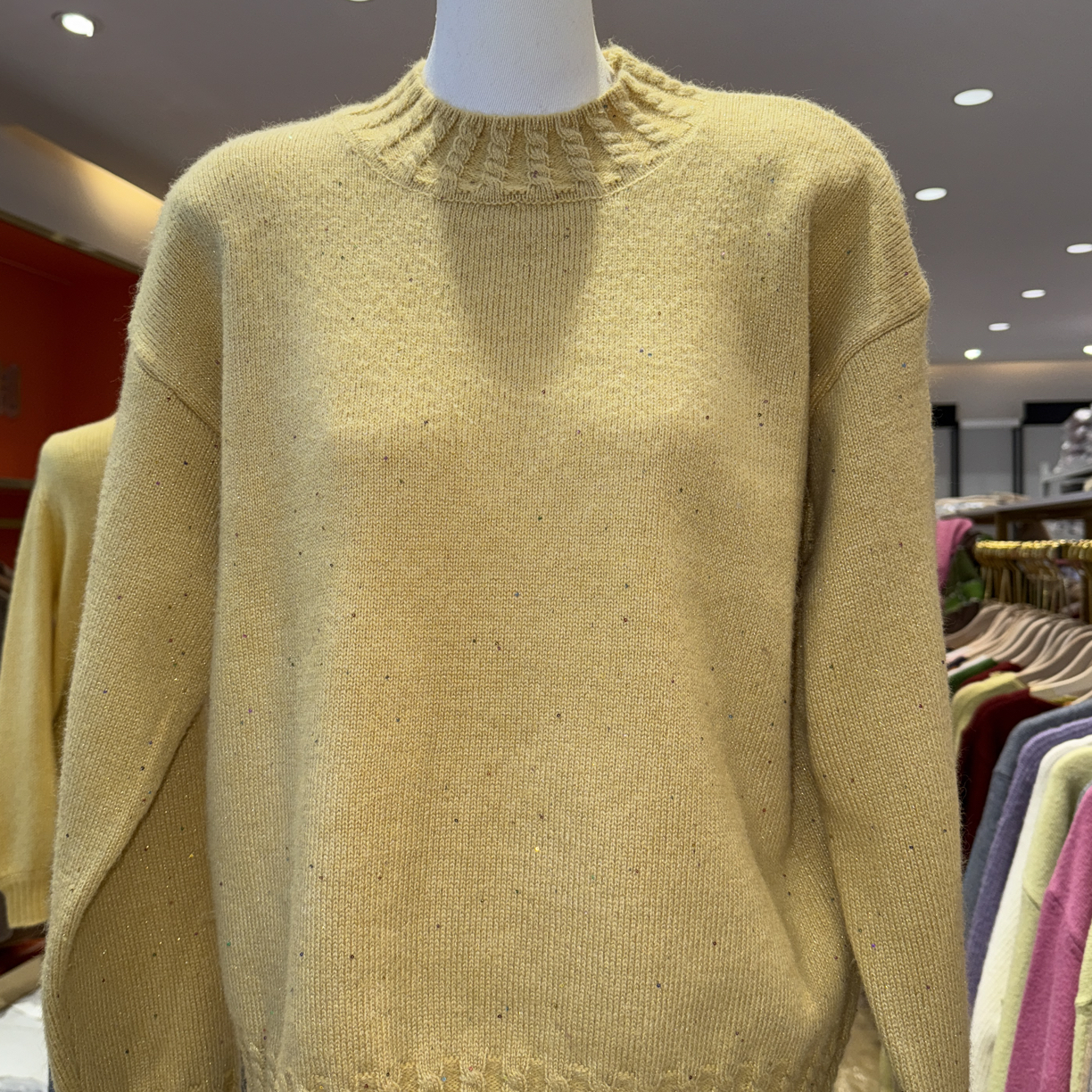 领口麻花镜面满天星