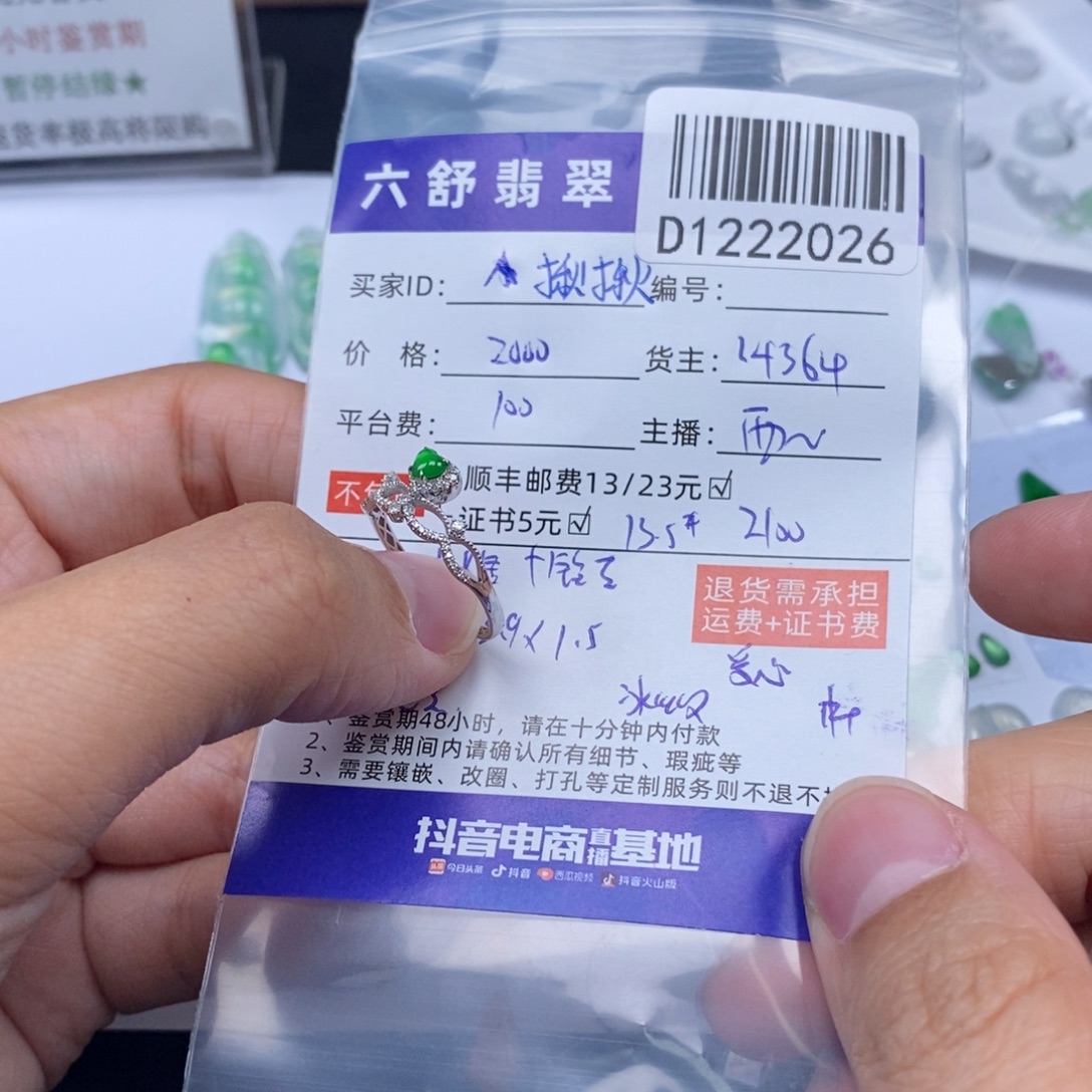 揪***崽翡翠18K金镶嵌吊坠(不含链)D1222026