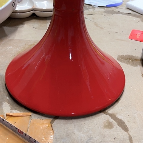 微瑕，不明火，口径25.5厘米，红