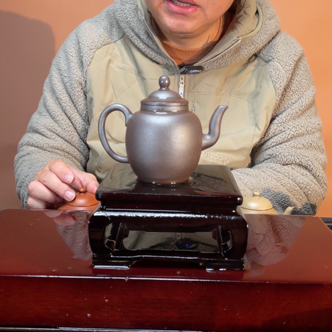 茶壶紫砂高端200cc紫泥高温立帽宫灯