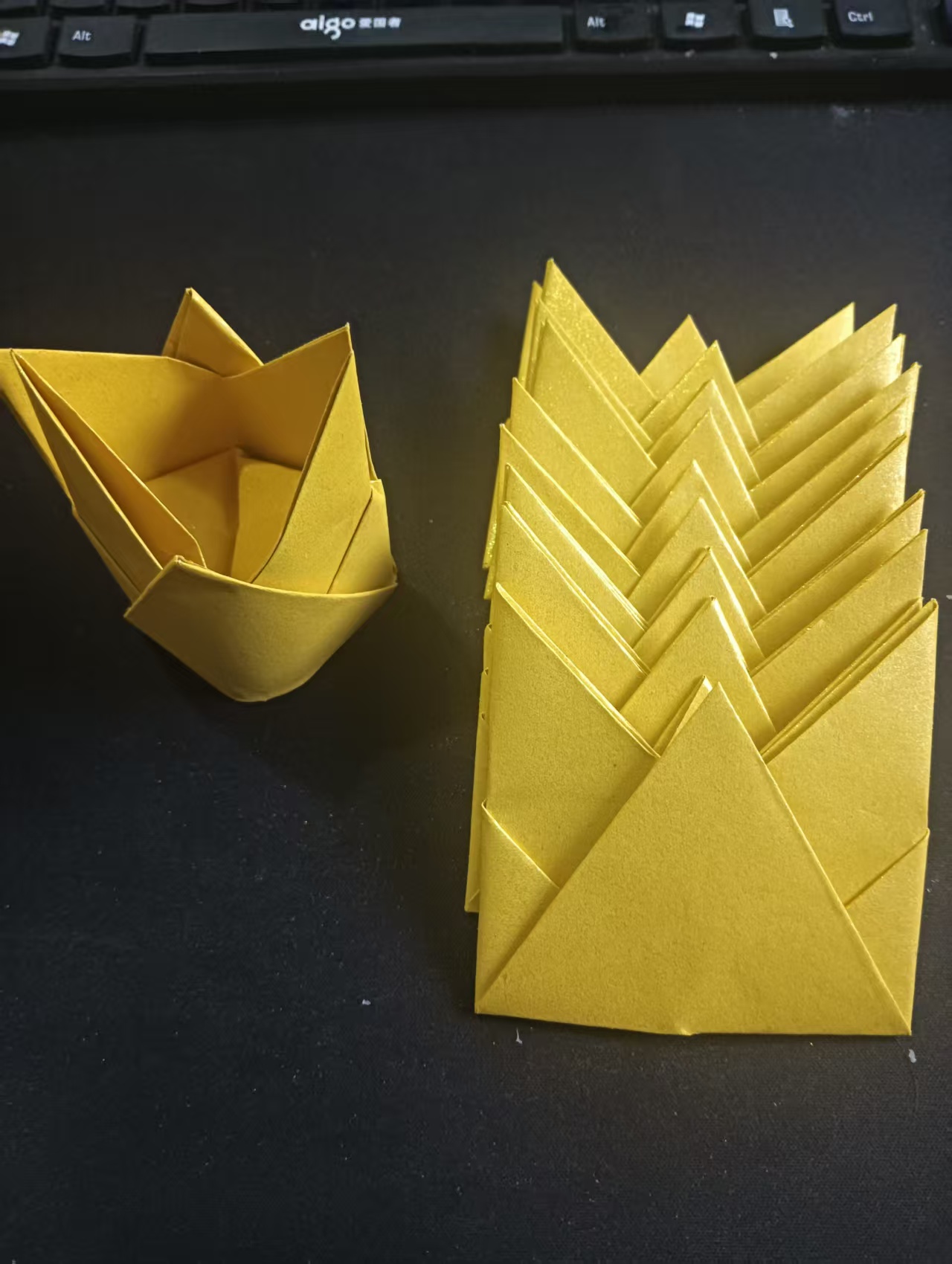 六角锭多种规格加厚双面留金传统手工折纸