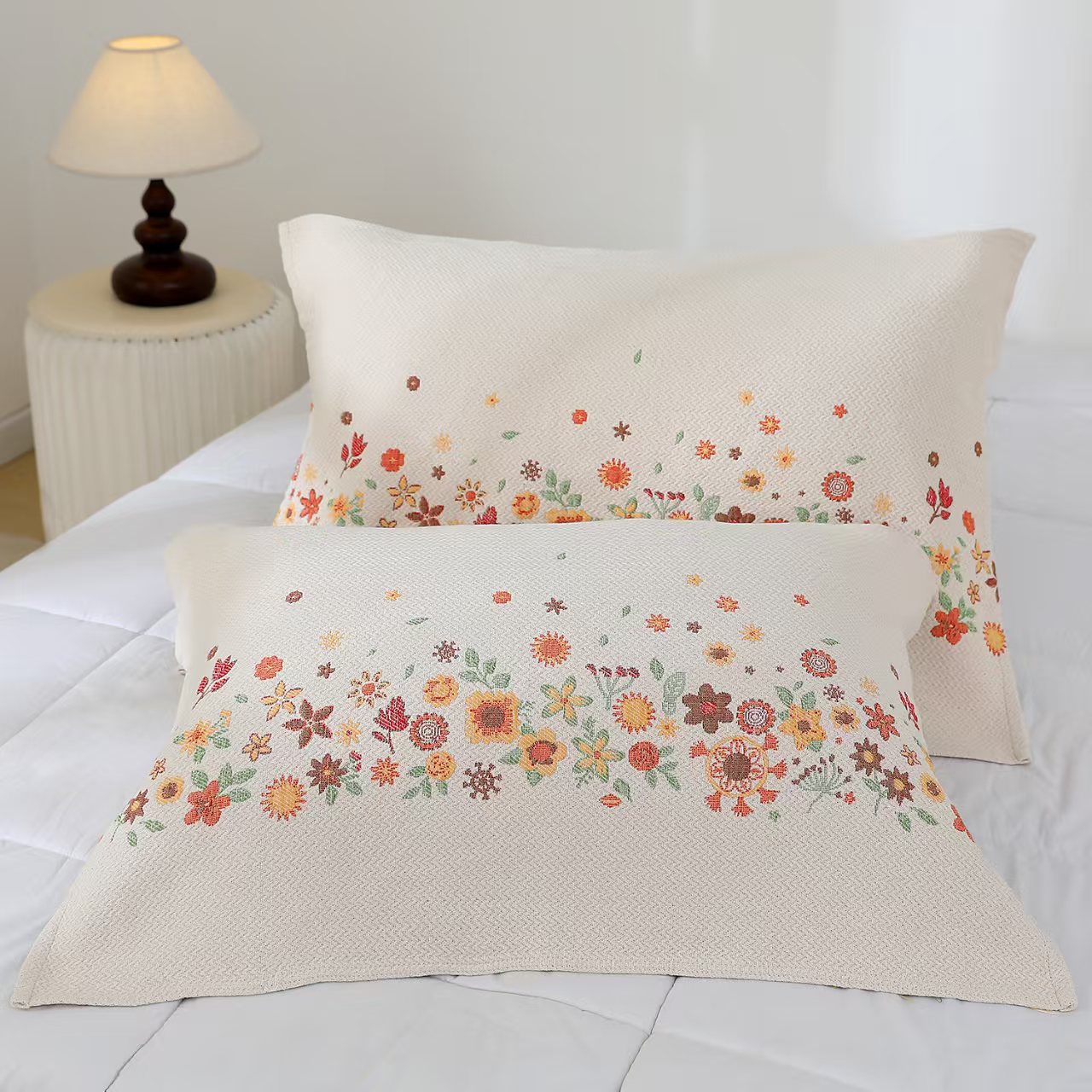 【枕巾春意日枕巾】高端舒适透气成人枕巾一对装52*78