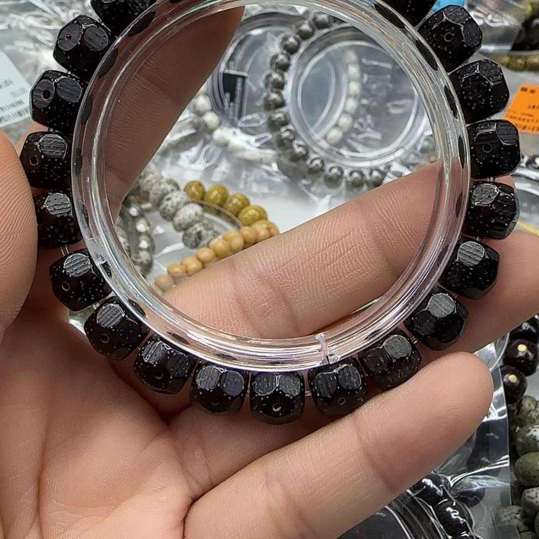 手串星月菩提47殿堂黑金星月菩提10单圈平面无相