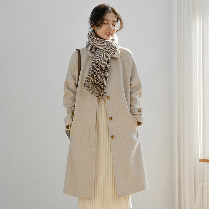 清仓【704】中长款毛呢外套 加棉厚实大衣 冬季推荐