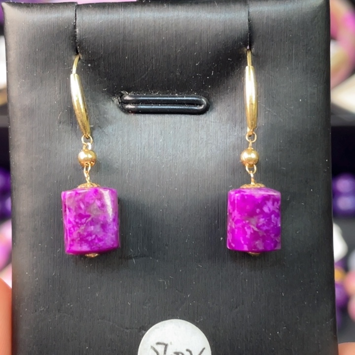 苏纪石（舒俱来）耳饰18K金镶嵌