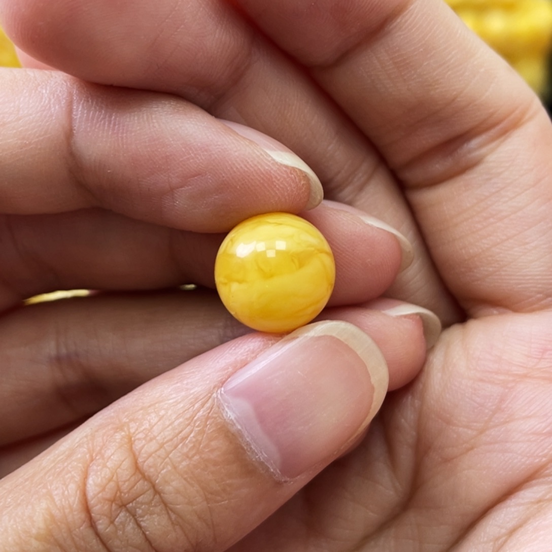 蜜蜡未镶嵌珠宝奇石浓蜡虎皮11.8mm微瑕