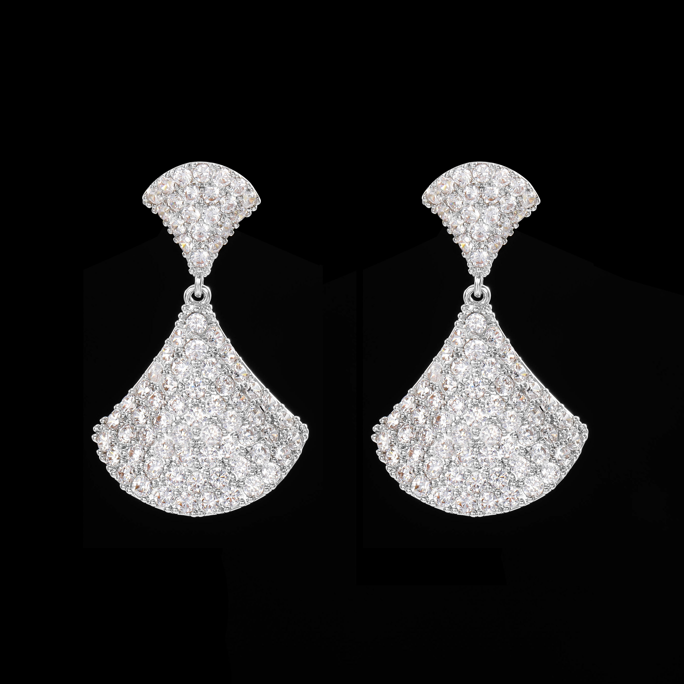 铜合金耳饰 ——木木（D127）满镶裙子耳环