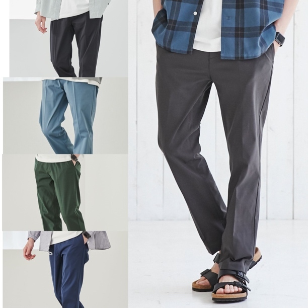 日单男士弹力透气抗皱免烫休闲裤纯色百搭男款长裤直筒休闲裤2097