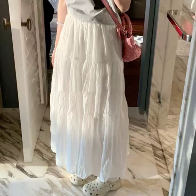 【OE家】NN1755新款白色半身裙显瘦高腰时尚百搭夏季中长款