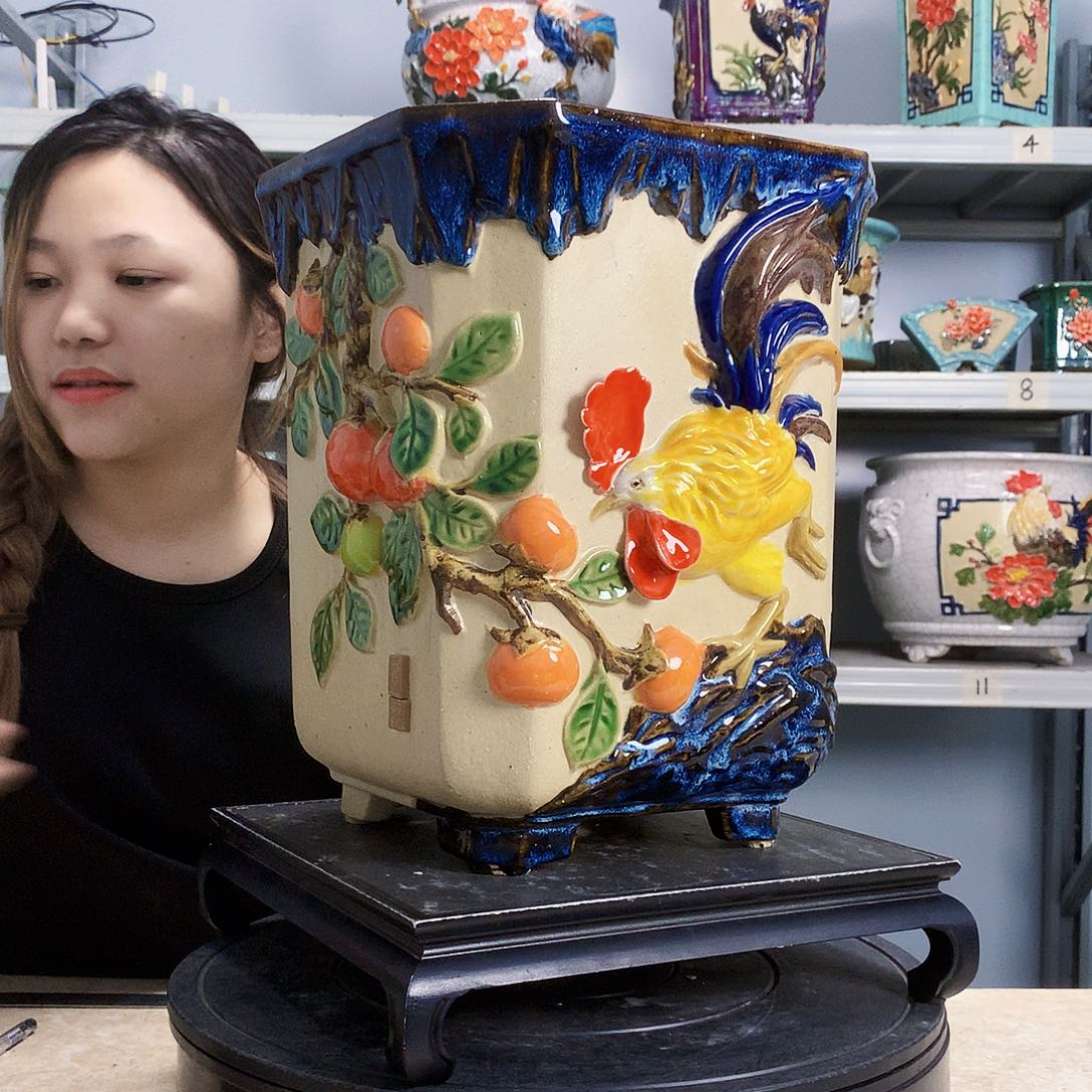 锦**程实物拍摄湾盆石湾盆