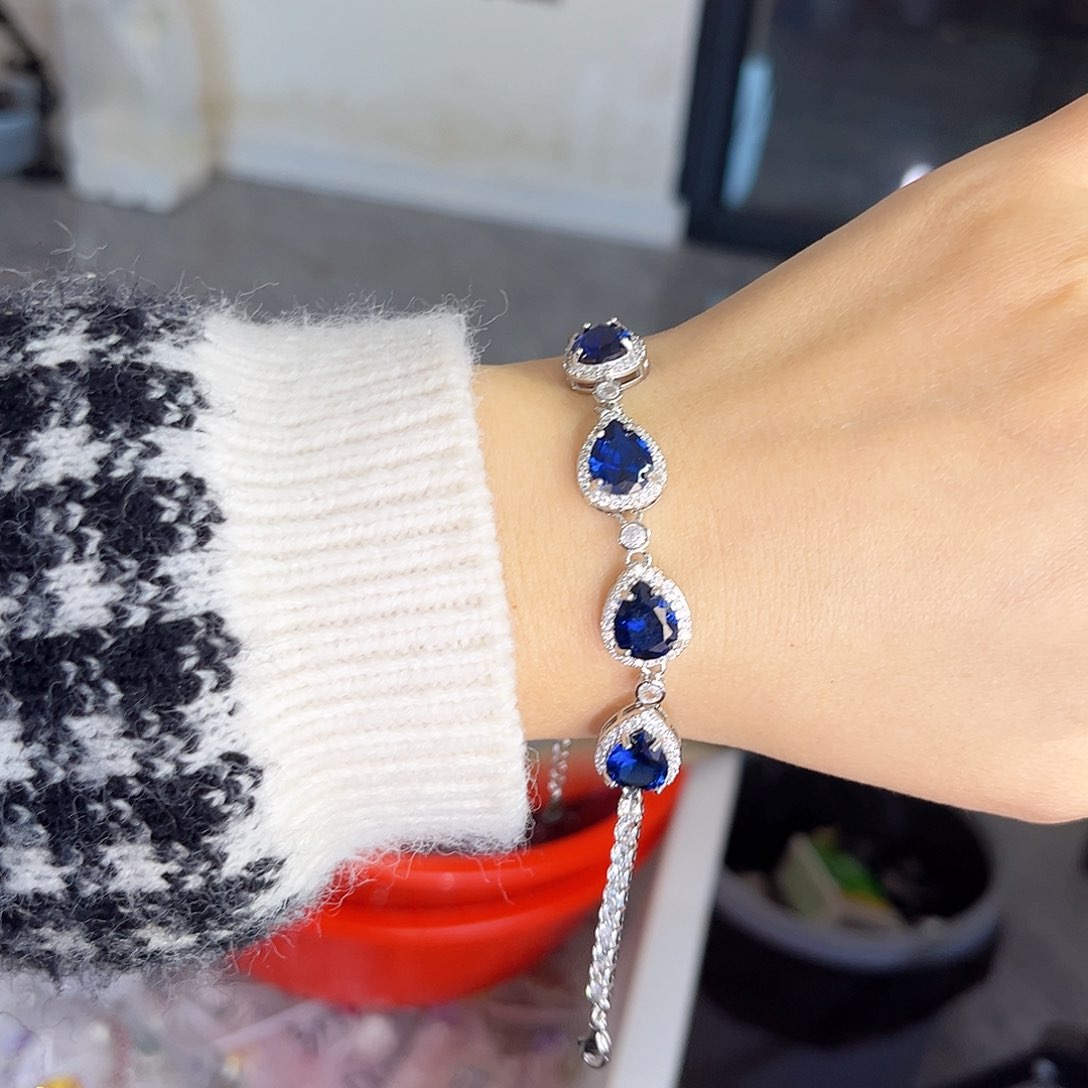 手链蓝宝石银S925镶嵌