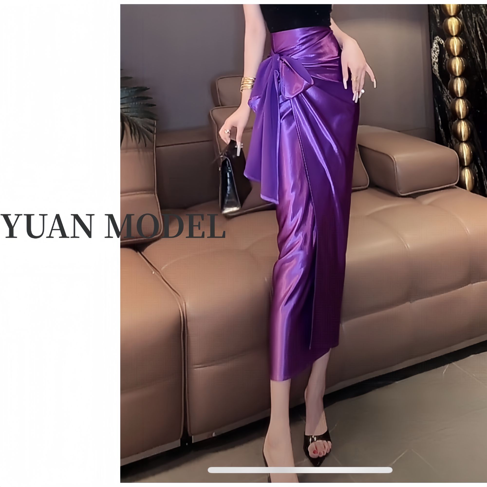 【YUAN MODEL】媛老板-2025夏时装一片式气质中长半身裙女装042717