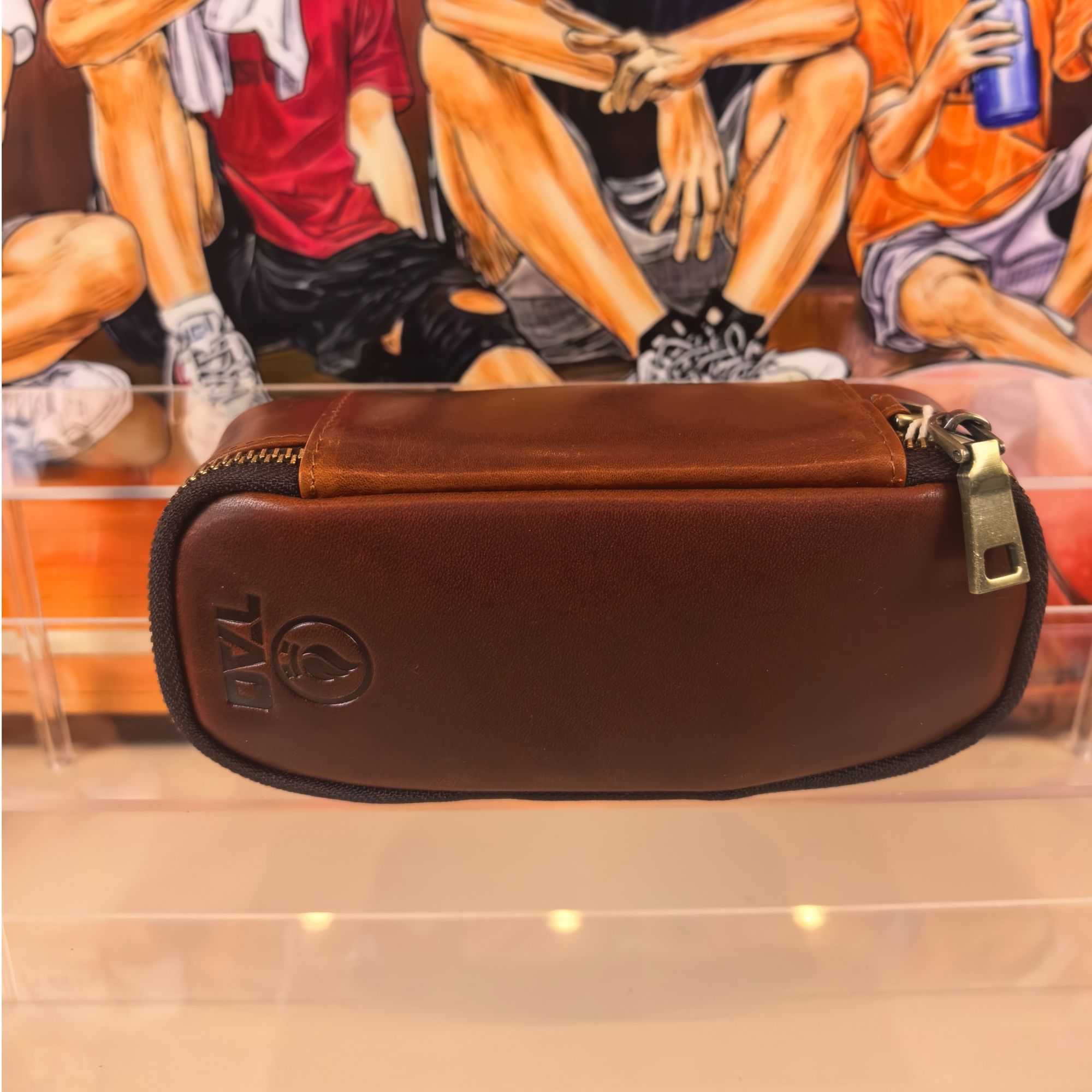 双斗位中等容量牛皮斗包