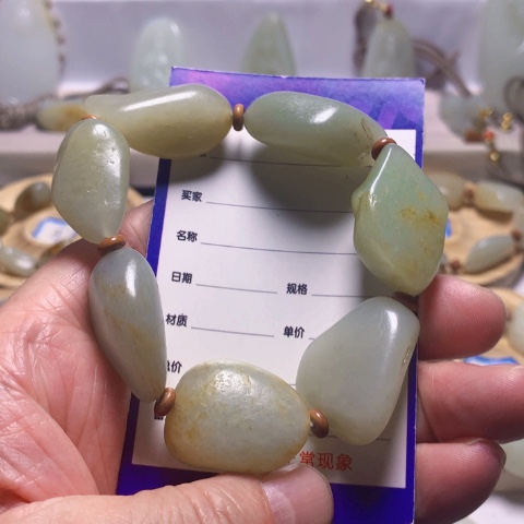 和田玉（白玉）手串未镶嵌老***活