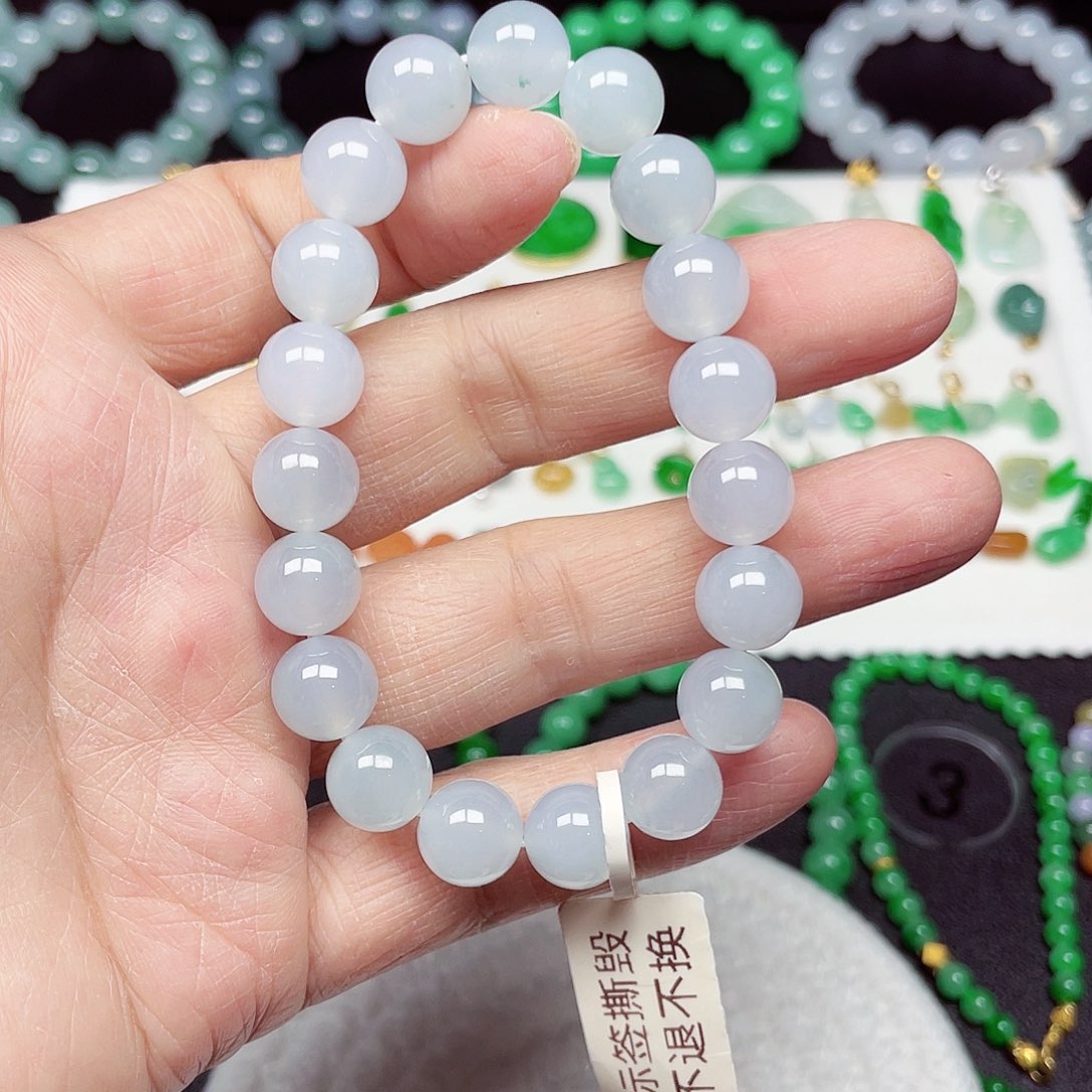 翡翠未镶嵌手链天然缅甸翡翠A货卡10