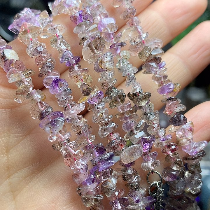 天然水晶超七原石项链多样性发其一未镶嵌水晶