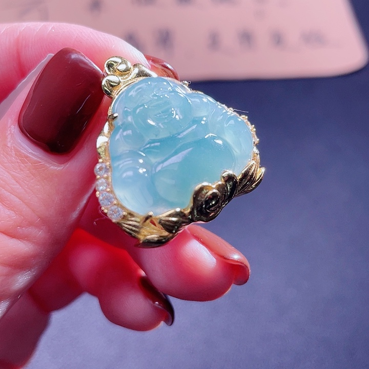 翡翠吊坠(不含链)银S925镶嵌