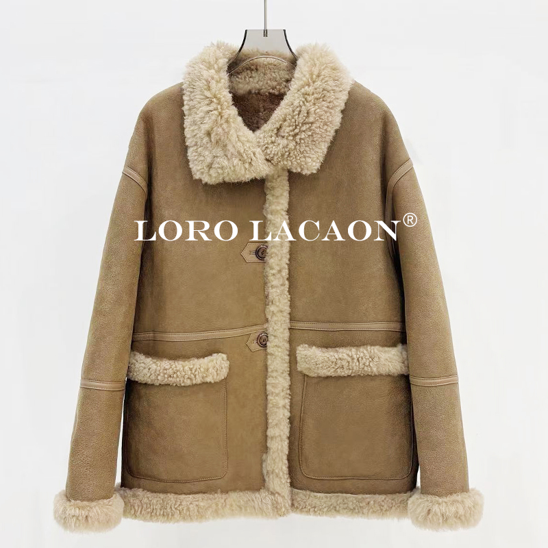 以赛亚 街角遇见 极简廓形冬季皮草立翻领卡图斯皮毛一体女 41620