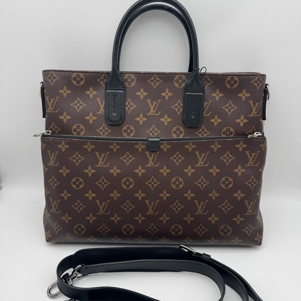 95新 LouisVuitton/路易威登 97新棕老花满印手提公文包/男士2687